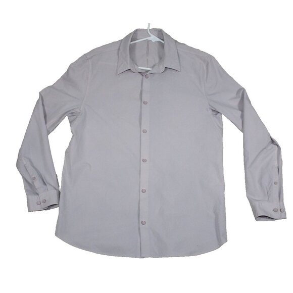 Lululemon Shirt Mens M Lavender Long Sleeve Down To The Wire Work Button Up - Picture 1 of 8